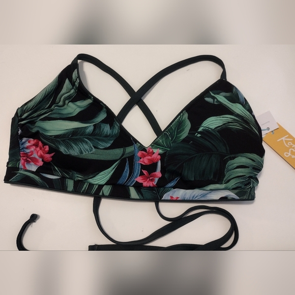 Kona Sol Reversible green swim top - Picture 4 of 7